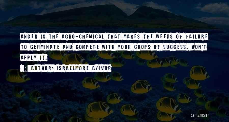 Israelmore Ayivor Quotes: Anger Is The Agro-chemical That Makes The Weeds Of Failure To Germinate And Compete With Your Crops Of Success. Don't