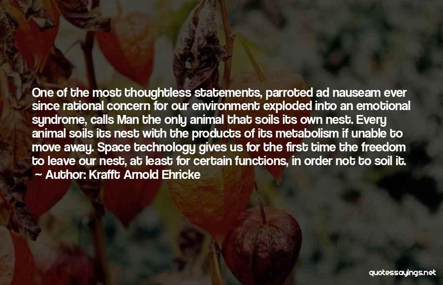 Krafft Arnold Ehricke Quotes: One Of The Most Thoughtless Statements, Parroted Ad Nauseam Ever Since Rational Concern For Our Environment Exploded Into An Emotional