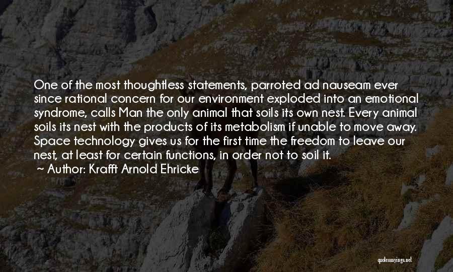 Krafft Arnold Ehricke Quotes: One Of The Most Thoughtless Statements, Parroted Ad Nauseam Ever Since Rational Concern For Our Environment Exploded Into An Emotional