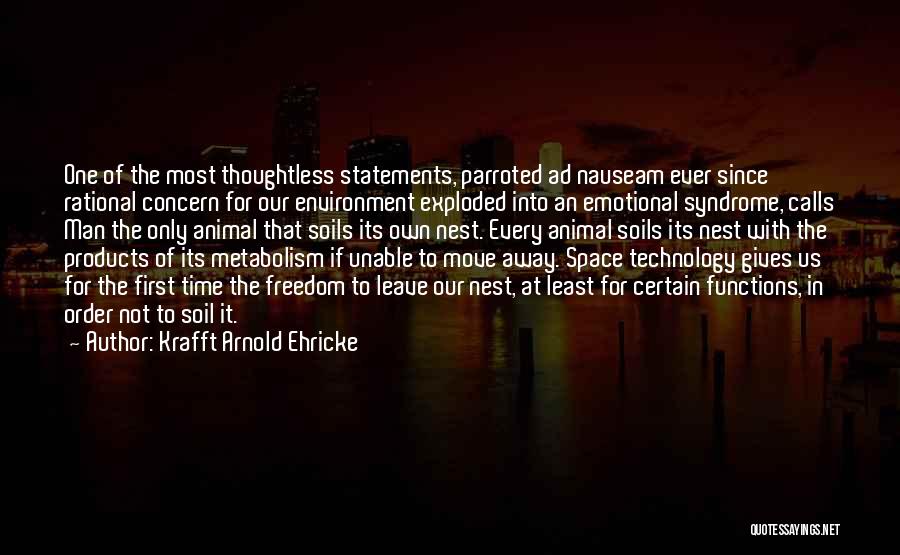 Krafft Arnold Ehricke Quotes: One Of The Most Thoughtless Statements, Parroted Ad Nauseam Ever Since Rational Concern For Our Environment Exploded Into An Emotional