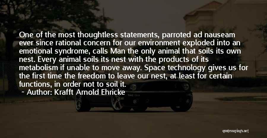 Krafft Arnold Ehricke Quotes: One Of The Most Thoughtless Statements, Parroted Ad Nauseam Ever Since Rational Concern For Our Environment Exploded Into An Emotional