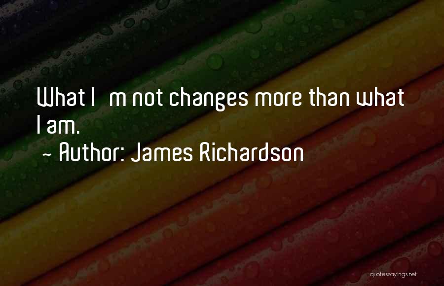 James Richardson Quotes: What I'm Not Changes More Than What I Am.