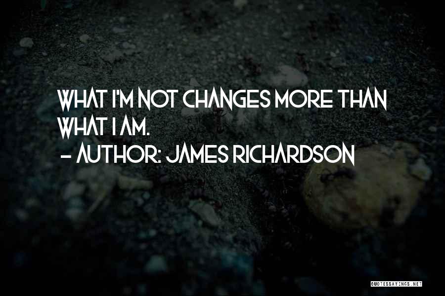 James Richardson Quotes: What I'm Not Changes More Than What I Am.