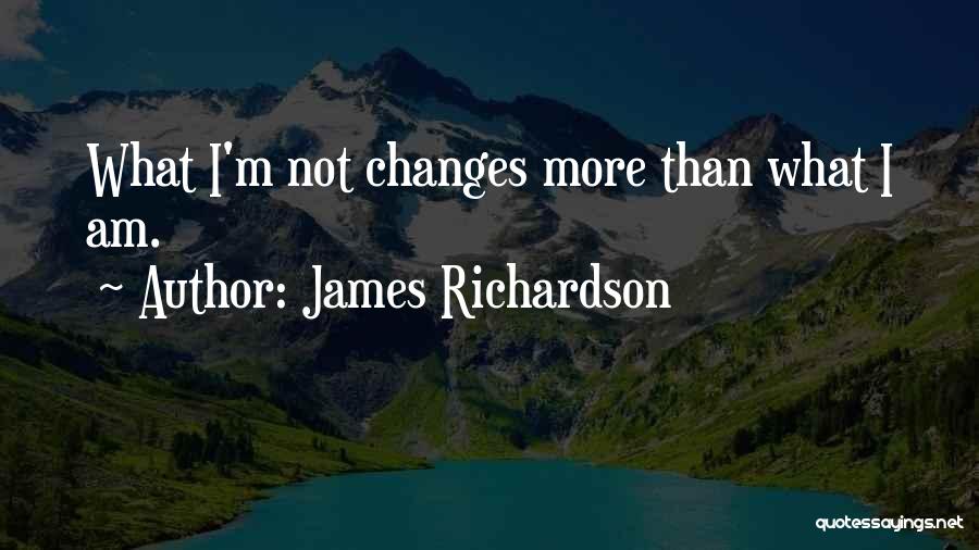 James Richardson Quotes: What I'm Not Changes More Than What I Am.