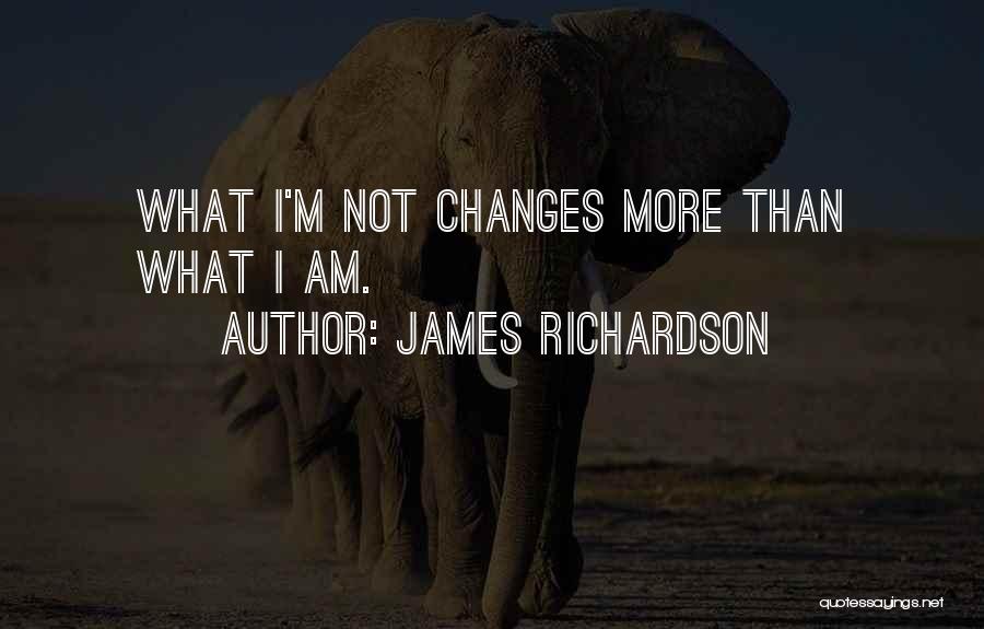 James Richardson Quotes: What I'm Not Changes More Than What I Am.