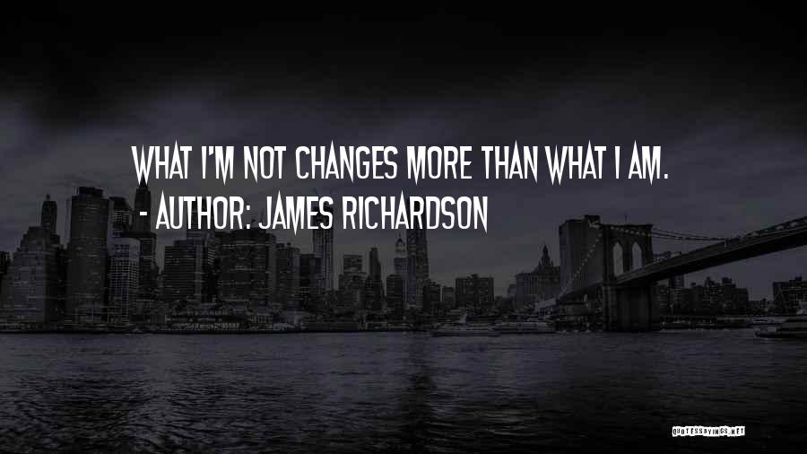 James Richardson Quotes: What I'm Not Changes More Than What I Am.