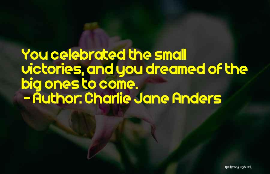 Charlie Jane Anders Quotes: You Celebrated The Small Victories, And You Dreamed Of The Big Ones To Come.