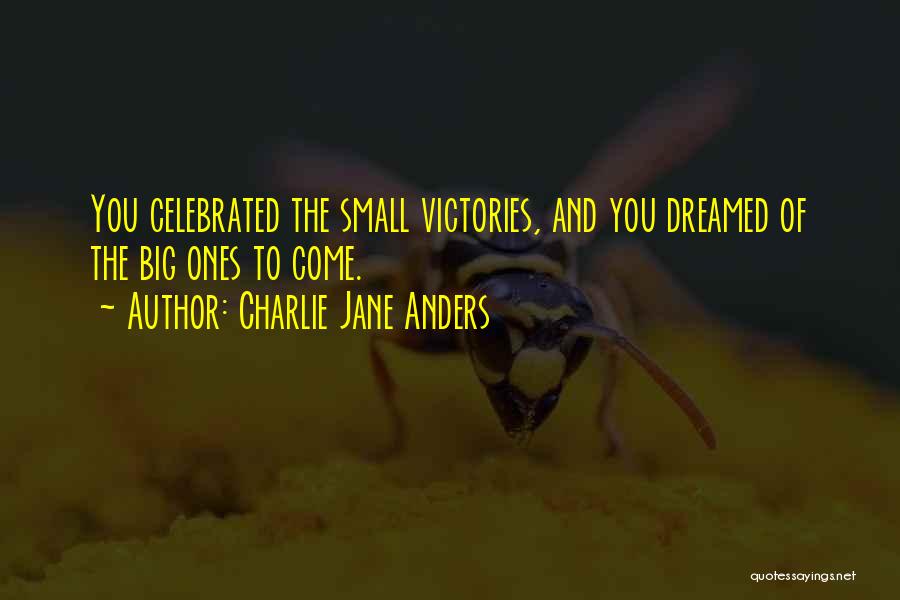 Charlie Jane Anders Quotes: You Celebrated The Small Victories, And You Dreamed Of The Big Ones To Come.