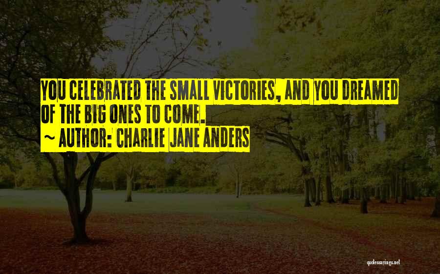 Charlie Jane Anders Quotes: You Celebrated The Small Victories, And You Dreamed Of The Big Ones To Come.