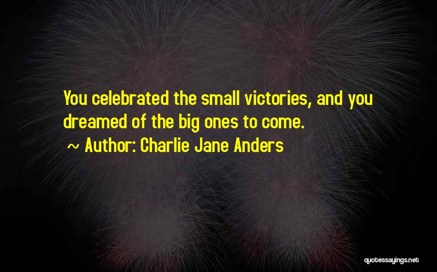 Charlie Jane Anders Quotes: You Celebrated The Small Victories, And You Dreamed Of The Big Ones To Come.