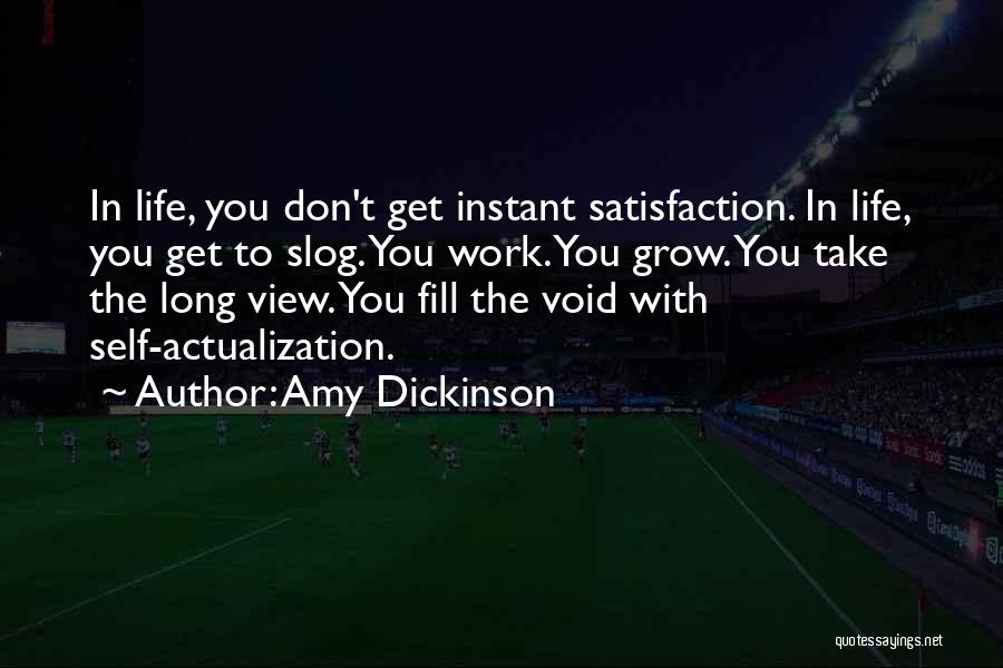 Amy Dickinson Quotes: In Life, You Don't Get Instant Satisfaction. In Life, You Get To Slog. You Work. You Grow. You Take The