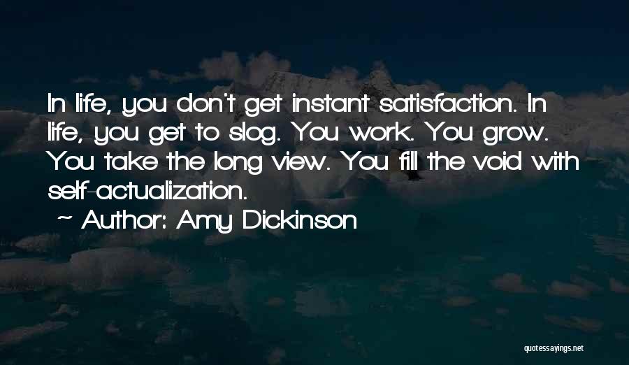 Amy Dickinson Quotes: In Life, You Don't Get Instant Satisfaction. In Life, You Get To Slog. You Work. You Grow. You Take The