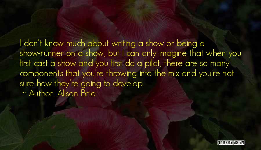Alison Brie Quotes: I Don't Know Much About Writing A Show Or Being A Show-runner On A Show, But I Can Only Imagine
