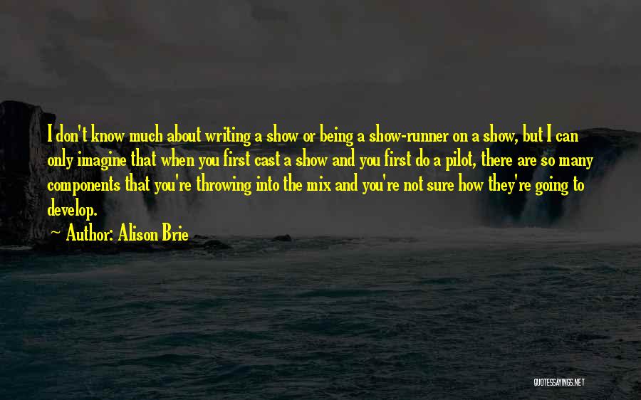Alison Brie Quotes: I Don't Know Much About Writing A Show Or Being A Show-runner On A Show, But I Can Only Imagine