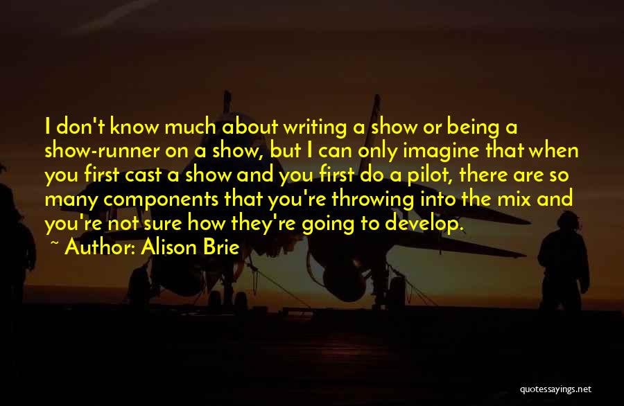 Alison Brie Quotes: I Don't Know Much About Writing A Show Or Being A Show-runner On A Show, But I Can Only Imagine