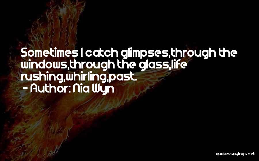 Nia Wyn Quotes: Sometimes I Catch Glimpses,through The Windows,through The Glass,life Rushing,whirling,past.