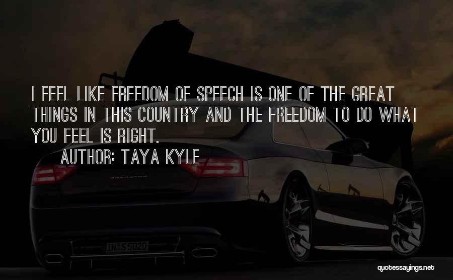 Taya Kyle Quotes: I Feel Like Freedom Of Speech Is One Of The Great Things In This Country And The Freedom To Do