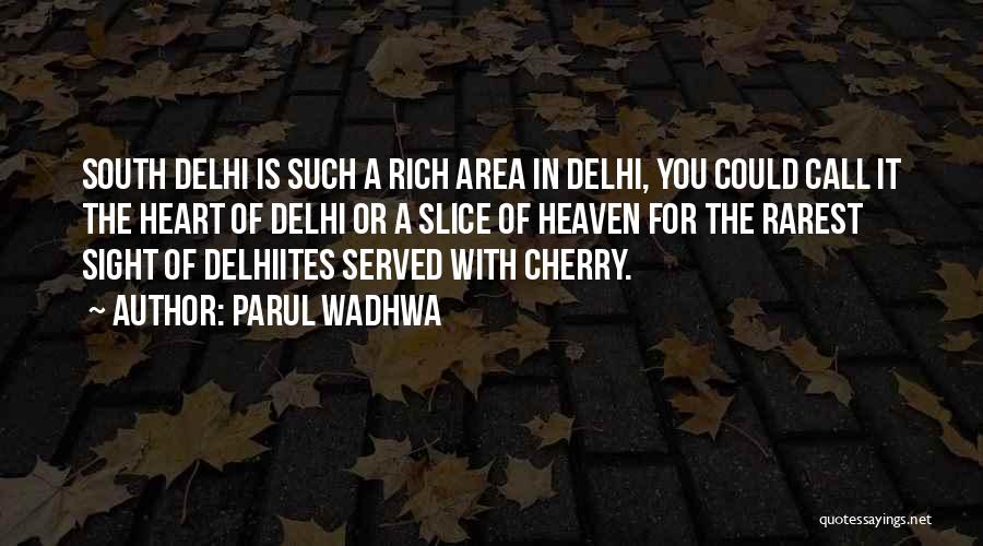 Parul Wadhwa Quotes: South Delhi Is Such A Rich Area In Delhi, You Could Call It The Heart Of Delhi Or A Slice