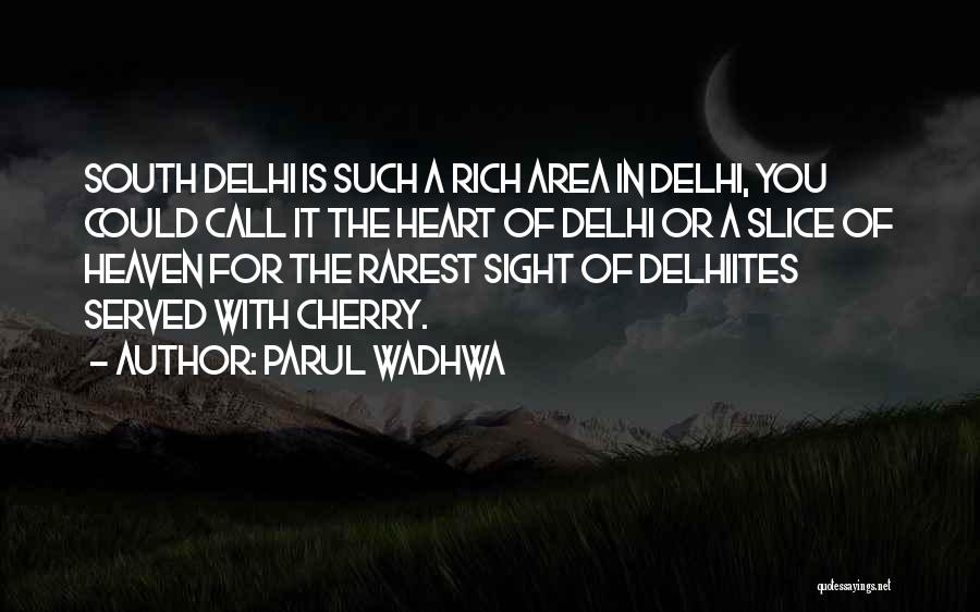 Parul Wadhwa Quotes: South Delhi Is Such A Rich Area In Delhi, You Could Call It The Heart Of Delhi Or A Slice