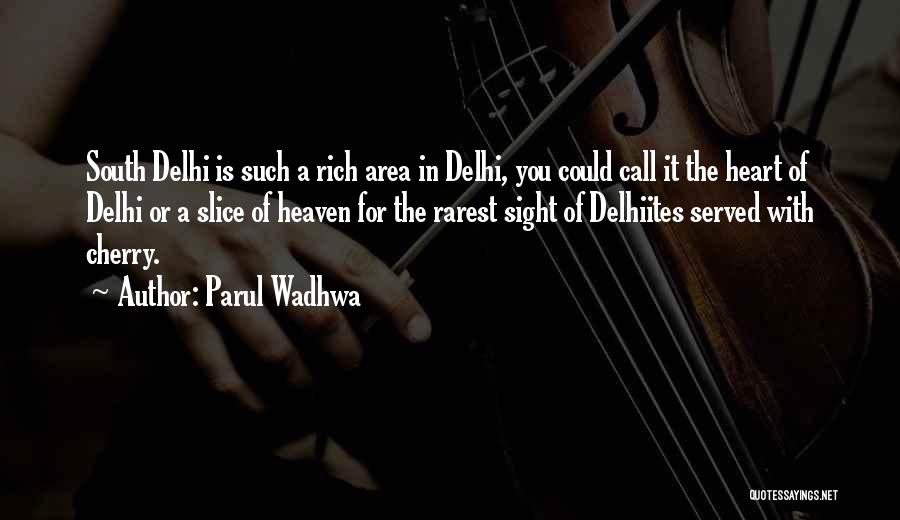 Parul Wadhwa Quotes: South Delhi Is Such A Rich Area In Delhi, You Could Call It The Heart Of Delhi Or A Slice