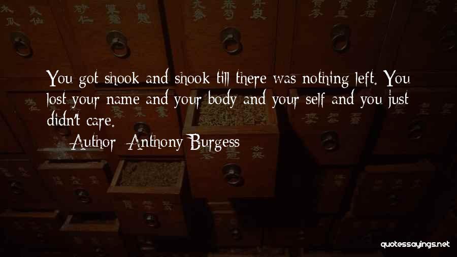 Anthony Burgess Quotes: You Got Shook And Shook Till There Was Nothing Left. You Lost Your Name And Your Body And Your Self
