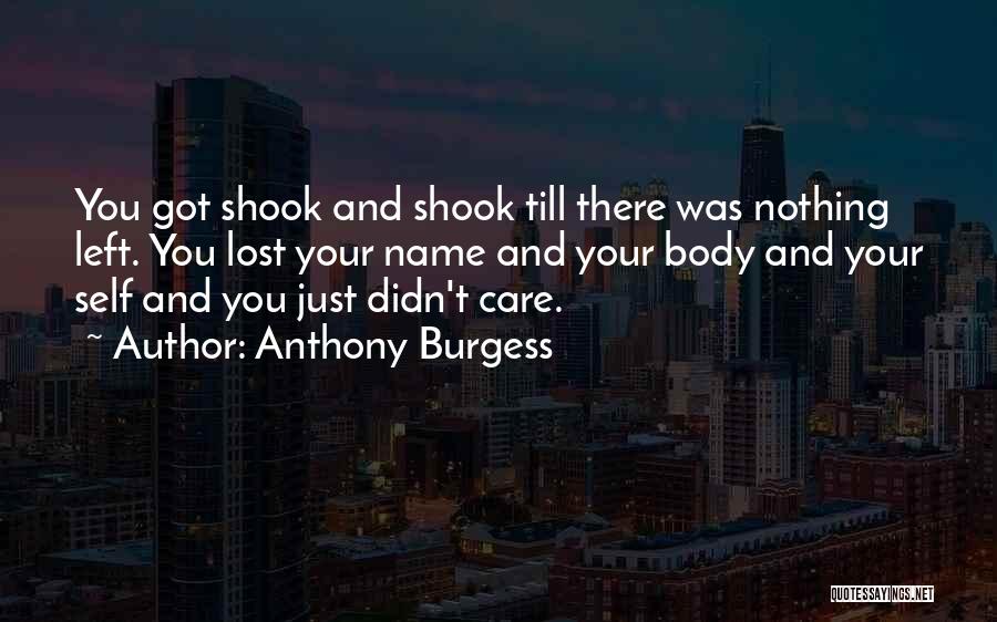 Anthony Burgess Quotes: You Got Shook And Shook Till There Was Nothing Left. You Lost Your Name And Your Body And Your Self