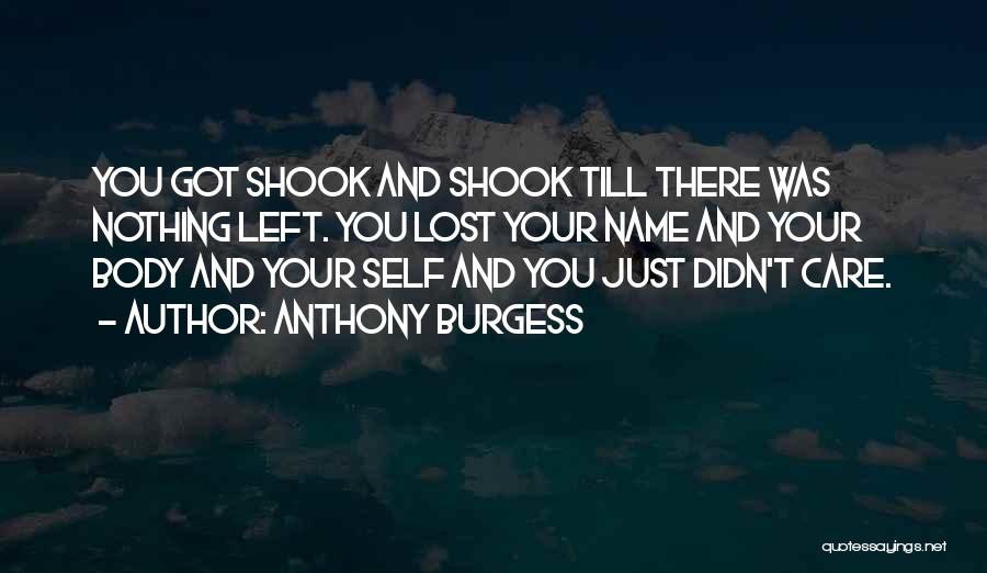 Anthony Burgess Quotes: You Got Shook And Shook Till There Was Nothing Left. You Lost Your Name And Your Body And Your Self
