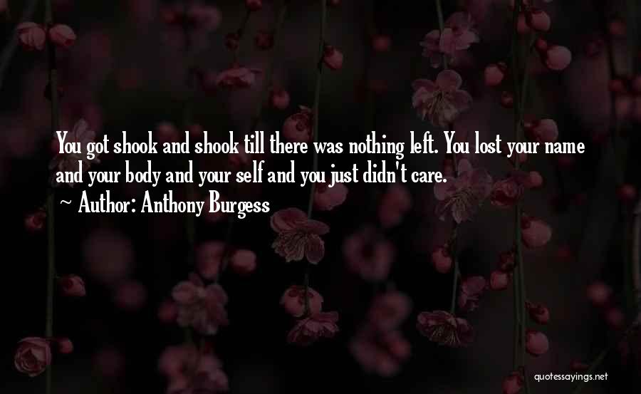 Anthony Burgess Quotes: You Got Shook And Shook Till There Was Nothing Left. You Lost Your Name And Your Body And Your Self