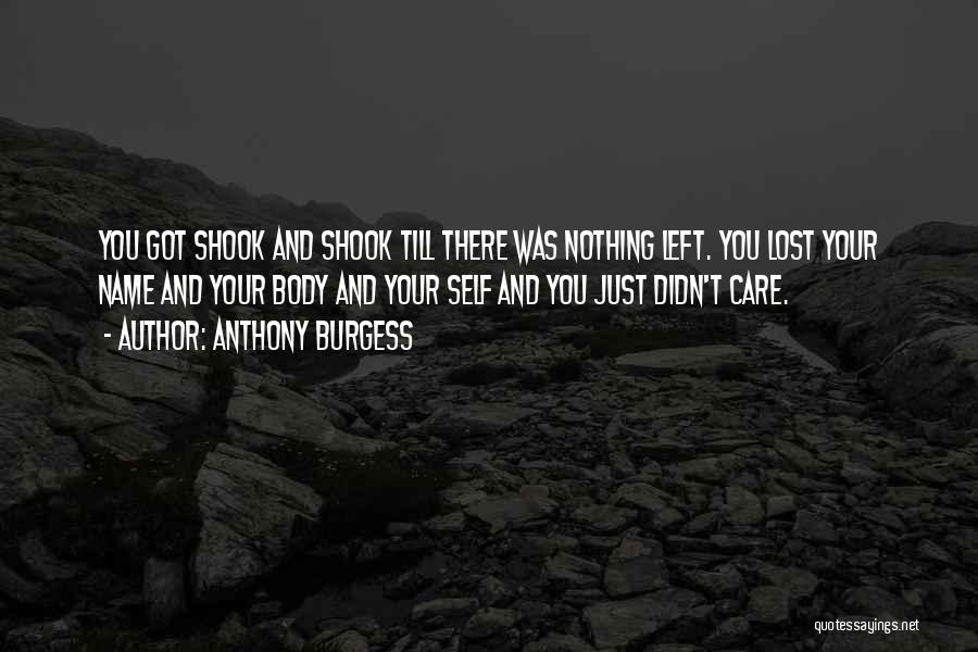 Anthony Burgess Quotes: You Got Shook And Shook Till There Was Nothing Left. You Lost Your Name And Your Body And Your Self