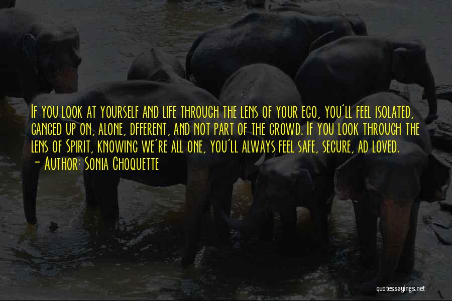 Sonia Choquette Quotes: If You Look At Yourself And Life Through The Lens Of Your Ego, You'll Feel Isolated, Ganged Up On, Alone,