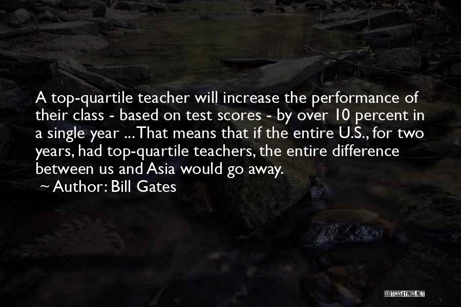 Bill Gates Quotes: A Top-quartile Teacher Will Increase The Performance Of Their Class - Based On Test Scores - By Over 10 Percent