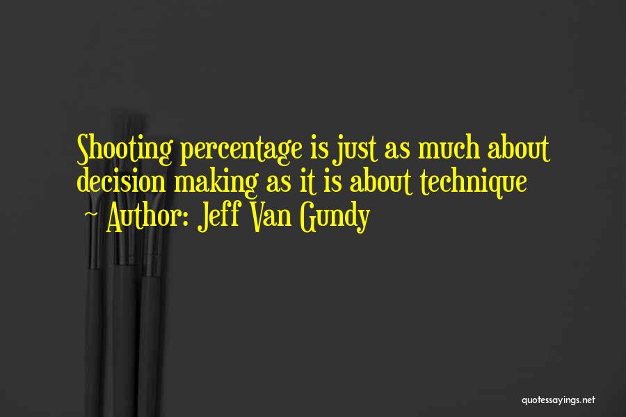 Jeff Van Gundy Quotes: Shooting Percentage Is Just As Much About Decision Making As It Is About Technique