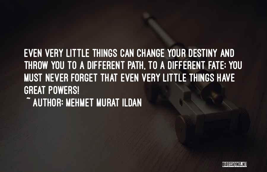 Mehmet Murat Ildan Quotes: Even Very Little Things Can Change Your Destiny And Throw You To A Different Path, To A Different Fate; You