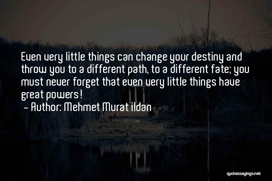Mehmet Murat Ildan Quotes: Even Very Little Things Can Change Your Destiny And Throw You To A Different Path, To A Different Fate; You