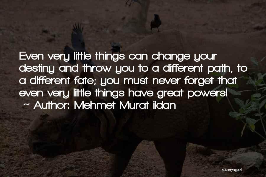 Mehmet Murat Ildan Quotes: Even Very Little Things Can Change Your Destiny And Throw You To A Different Path, To A Different Fate; You