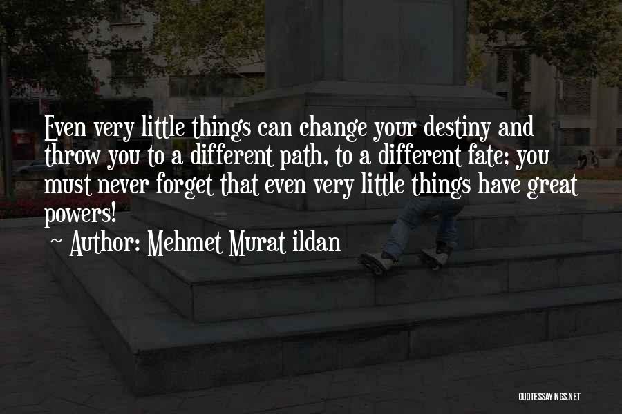Mehmet Murat Ildan Quotes: Even Very Little Things Can Change Your Destiny And Throw You To A Different Path, To A Different Fate; You
