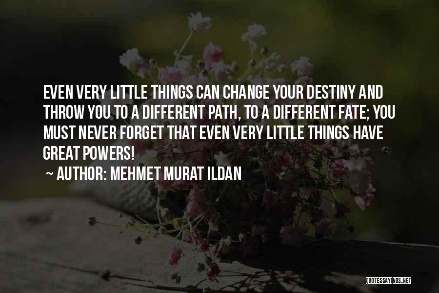 Mehmet Murat Ildan Quotes: Even Very Little Things Can Change Your Destiny And Throw You To A Different Path, To A Different Fate; You
