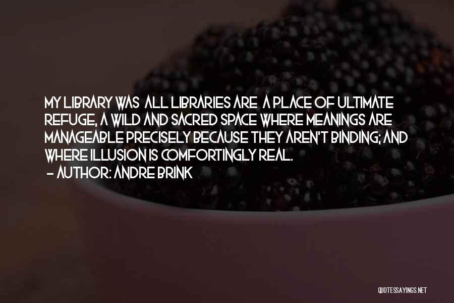 Andre Brink Quotes: My Library Was All Libraries Are A Place Of Ultimate Refuge, A Wild And Sacred Space Where Meanings Are Manageable