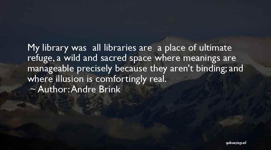 Andre Brink Quotes: My Library Was All Libraries Are A Place Of Ultimate Refuge, A Wild And Sacred Space Where Meanings Are Manageable