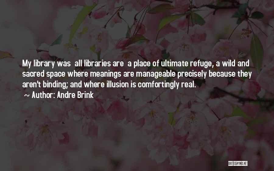 Andre Brink Quotes: My Library Was All Libraries Are A Place Of Ultimate Refuge, A Wild And Sacred Space Where Meanings Are Manageable