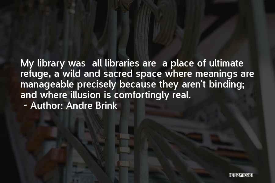 Andre Brink Quotes: My Library Was All Libraries Are A Place Of Ultimate Refuge, A Wild And Sacred Space Where Meanings Are Manageable