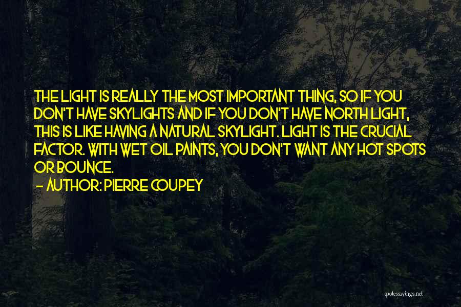 Pierre Coupey Quotes: The Light Is Really The Most Important Thing, So If You Don't Have Skylights And If You Don't Have North