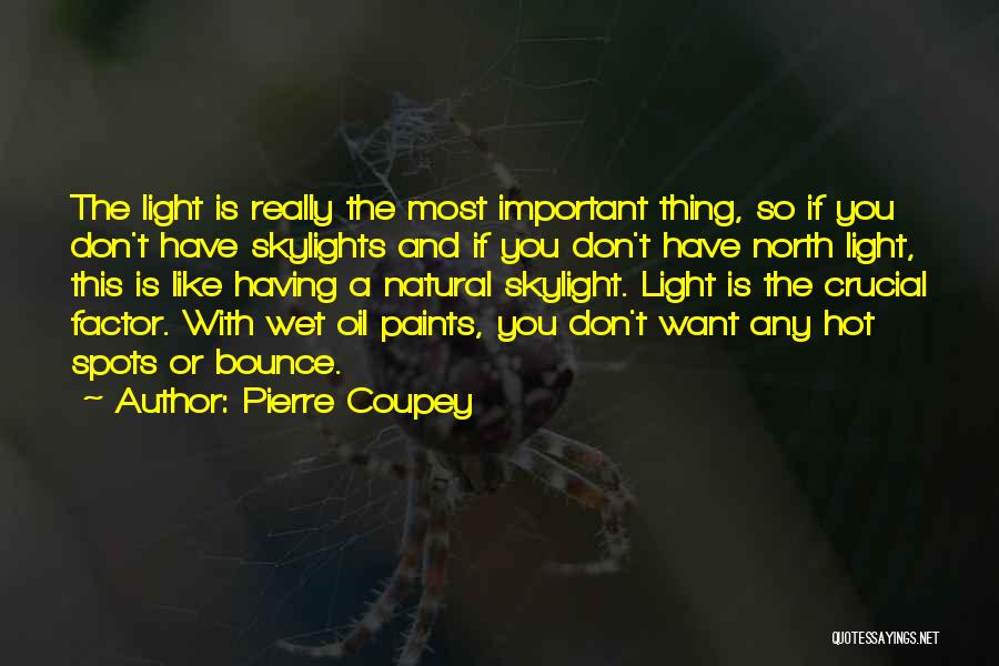 Pierre Coupey Quotes: The Light Is Really The Most Important Thing, So If You Don't Have Skylights And If You Don't Have North