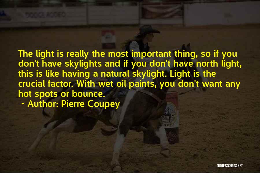 Pierre Coupey Quotes: The Light Is Really The Most Important Thing, So If You Don't Have Skylights And If You Don't Have North