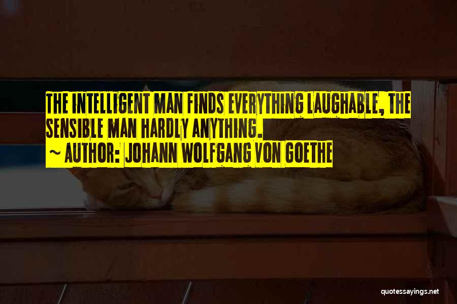 Johann Wolfgang Von Goethe Quotes: The Intelligent Man Finds Everything Laughable, The Sensible Man Hardly Anything.