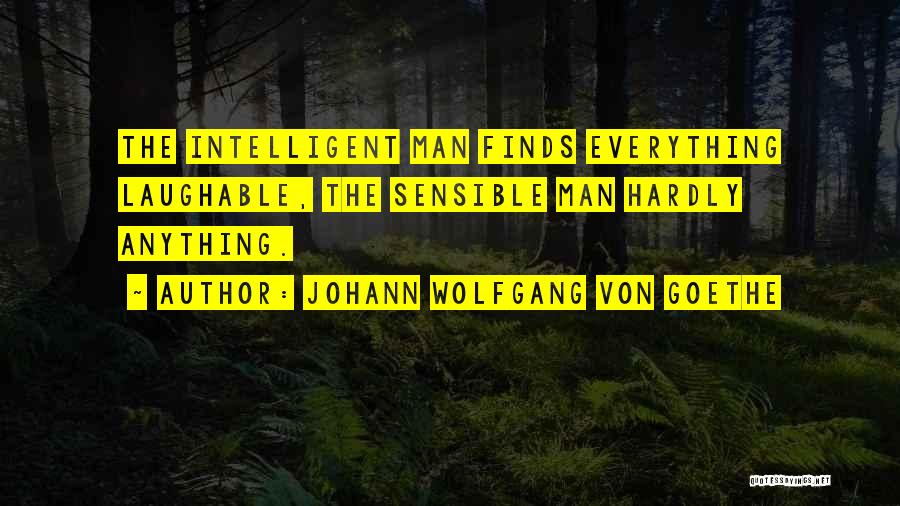 Johann Wolfgang Von Goethe Quotes: The Intelligent Man Finds Everything Laughable, The Sensible Man Hardly Anything.