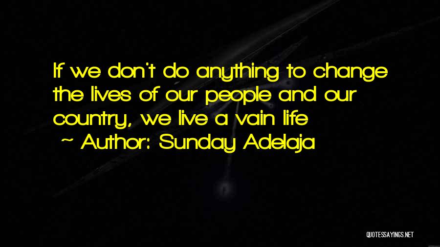 Sunday Adelaja Quotes: If We Don't Do Anything To Change The Lives Of Our People And Our Country, We Live A Vain Life