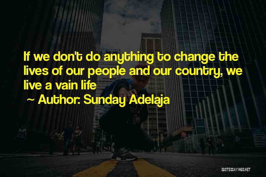 Sunday Adelaja Quotes: If We Don't Do Anything To Change The Lives Of Our People And Our Country, We Live A Vain Life