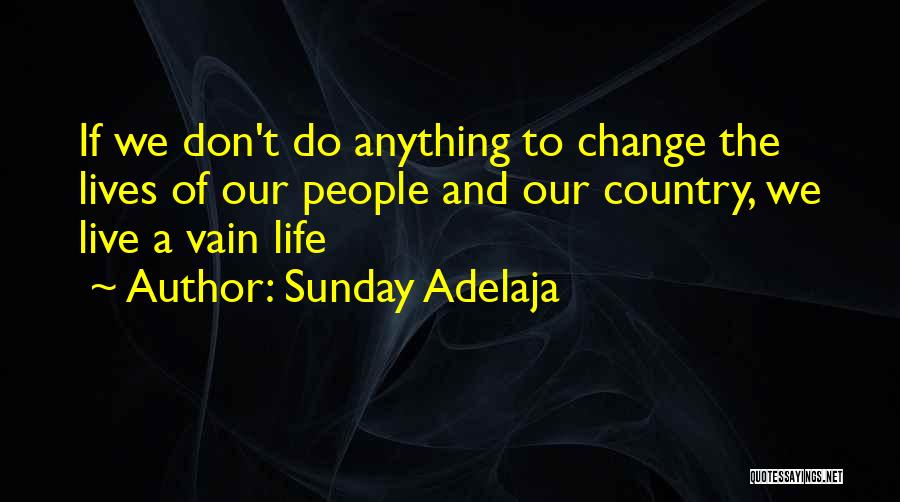 Sunday Adelaja Quotes: If We Don't Do Anything To Change The Lives Of Our People And Our Country, We Live A Vain Life