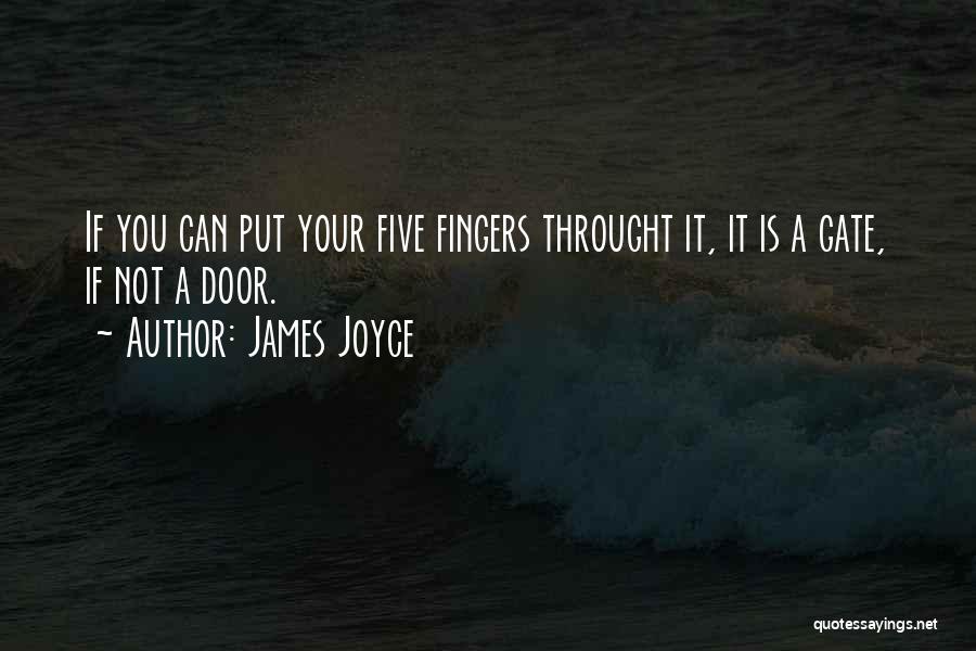 James Joyce Quotes: If You Can Put Your Five Fingers Throught It, It Is A Gate, If Not A Door.